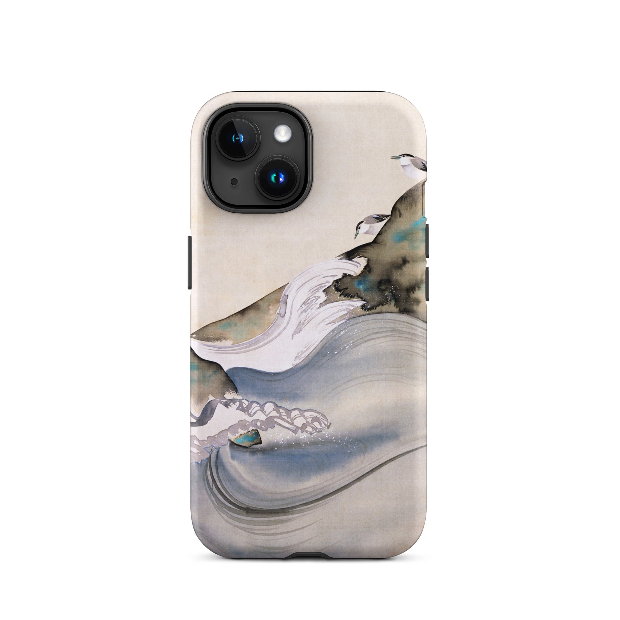 Plovers Rocks and Waves Suzuki Kiitsu Iphone Case, 15 / Matte, Smartphone Case Abstract Wave Design