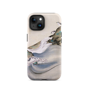 Plovers Rocks and Waves - Suzuki Kiitsu Iphone Case, 15 / Matte, Smartphone Case Abstract Wave Design