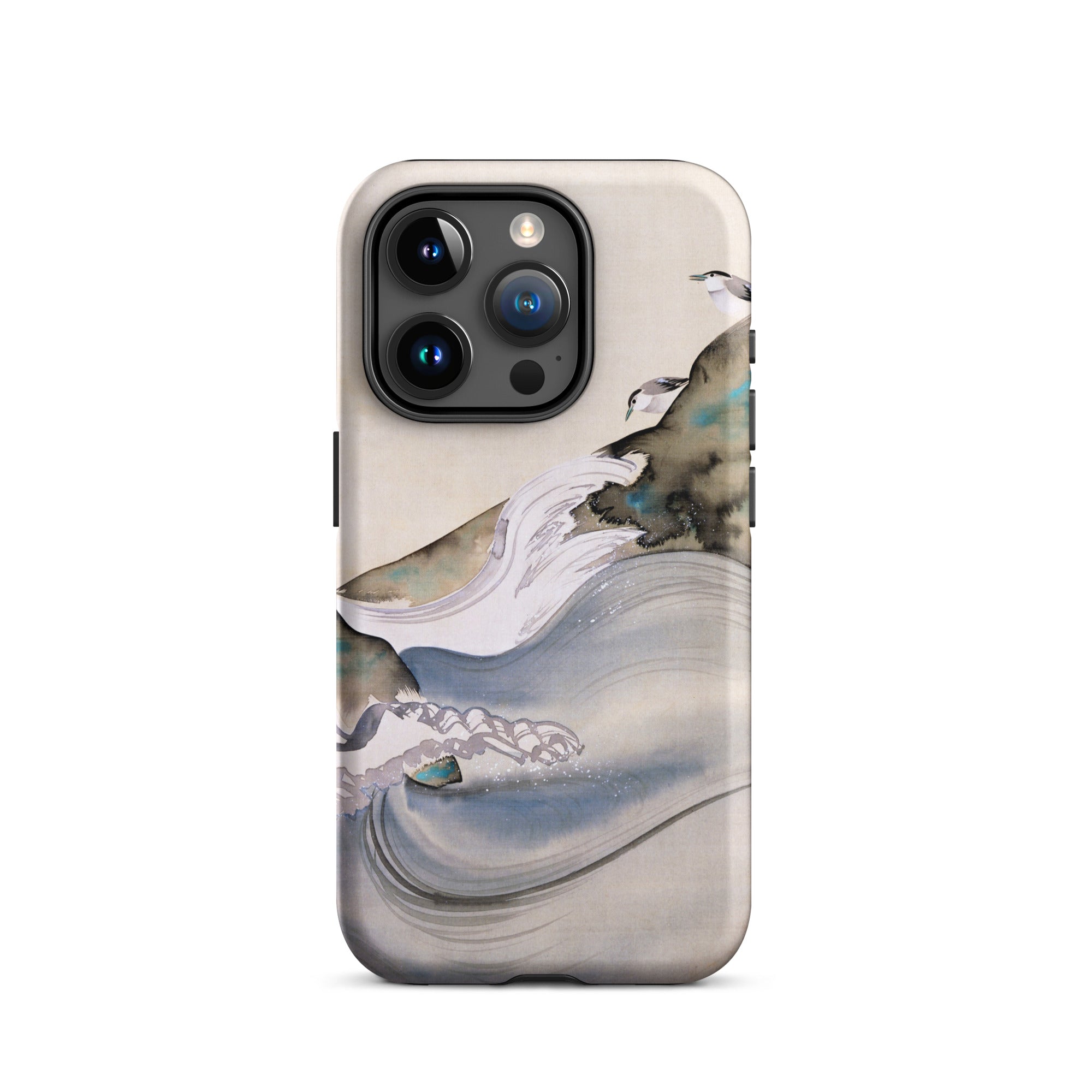 Plovers Rocks and Waves Suzuki Kiitsu Iphone Case, 15 Pro / Matte, Watercolor Style Phone Case