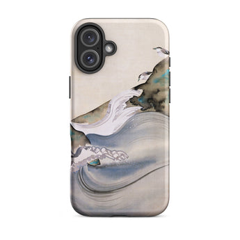 Plovers Rocks and Waves - Suzuki Kiitsu Iphone Case, 16 Plus / Matte, Artistic Phone Case