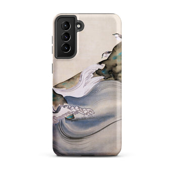 Plovers Rocks and Waves - Suzuki Kiitsu Phone Case, Samsung Galaxy S21 Plus / Matte, Mobile Cases, Toby Leon