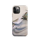 Plovers Rocks and Waves - Suzuki Kiitsu Phone Case Iphone 12 Pro / Matte Artistic Phone Case Suzuki Kiitsu Iphone, Ink-laced Curls, Smoked