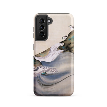 Plovers Rocks and Waves - Suzuki Kiitsu Phone Case Samsung Galaxy S21 / Matte Sleek Minimalist Phone Case Watercolor-style Illustration