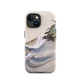 Plovers Rocks and Waves - Suzuki Kiitsu Phone Case Iphone 15 / Matte Smartphone Case Abstract Wave Design Suzuki Kiitsu Iphone, Ink-laced
