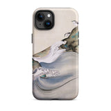 Plovers Rocks and Waves - Suzuki Kiitsu Phone Case Iphone 15 Plus / Matte Watercolor-style Phone Case Suzuki Kiitsu Iphone, Ink-laced