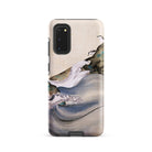 Plovers Rocks and Waves Suzuki Kiitsu Samsung Case, Galaxy S20 / Matte, Beige Blue Phone Case Painted Wave Design