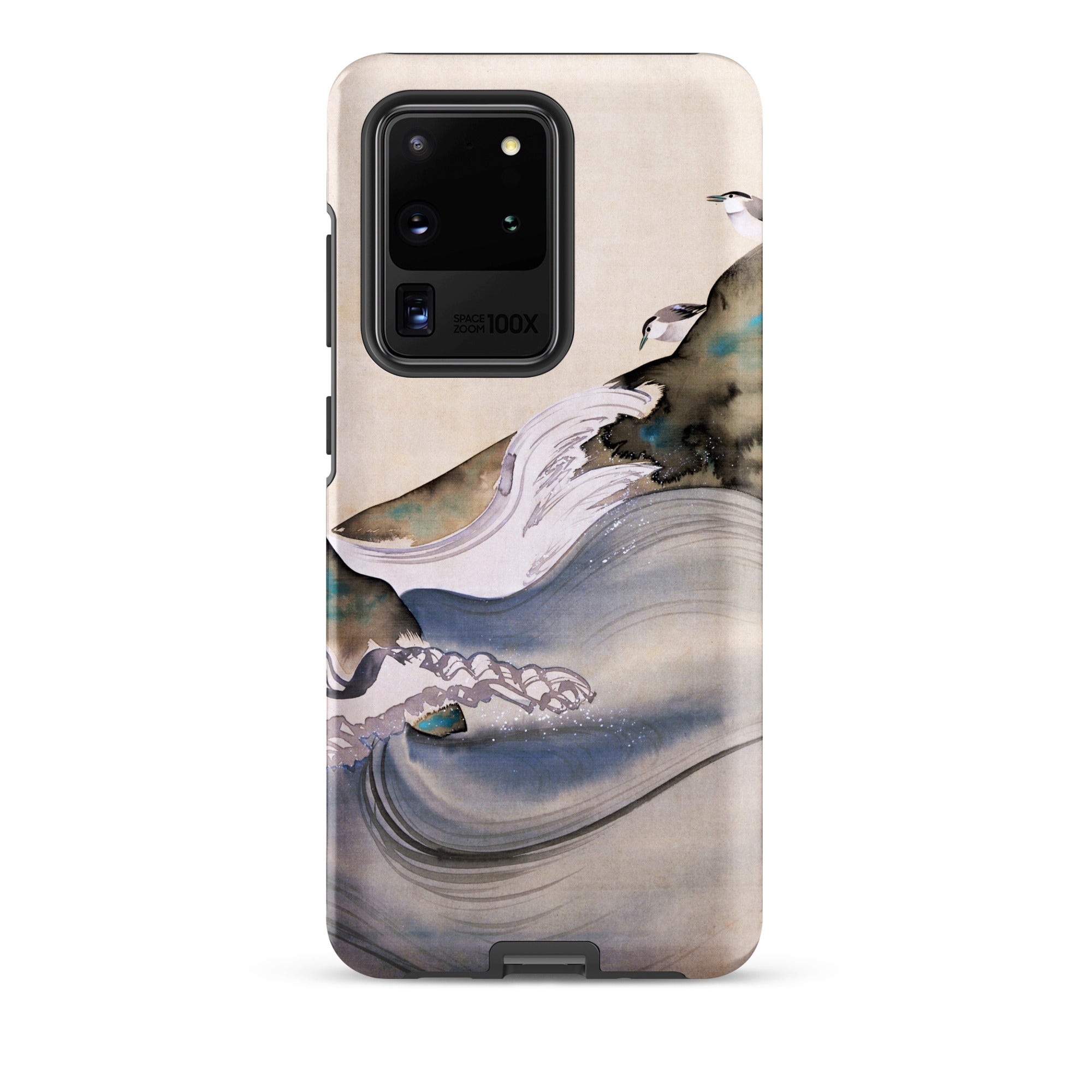 Plovers Rocks and Waves Suzuki Kiitsu Samsung Case, Galaxy S20 Ultra / Matte, Smartphone Nature Themed Protective Case Wave Mountain Design