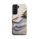Plovers Rocks and Waves Suzuki Kiitsu Samsung Case, Galaxy S21 Fe / Matte, Smartphone Case Abstract Watercolor Design Waves Birds