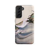 Plovers Rocks and Waves - Suzuki Kiitsu Samsung Case, Galaxy S21 Fe / Matte, Smartphone Case Abstract Watercolor Design Waves Birds