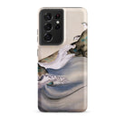 Plovers Rocks and Waves Suzuki Kiitsu Samsung Case, Galaxy S21 Ultra / Matte, Smartphone Case Abstract Design Shades Blue Grey Brown