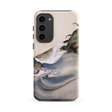 Plovers Rocks and Waves - Suzuki Kiitsu Samsung Case, Galaxy S23 Plus / Matte, Smartphone Case Abstract Watercolor-style Design Waves
