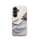Plovers Rocks and Waves Suzuki Kiitsu Samsung Case, Galaxy S24 / Matte, White Smartphone Case Blue Grey Brown Abstract Watercolor