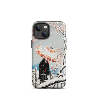 Plum Tree in Snow - Hiroaki Takahashi Shin-hanga Iphone Case, 13 Mini / Matte, Artistic Phone Case