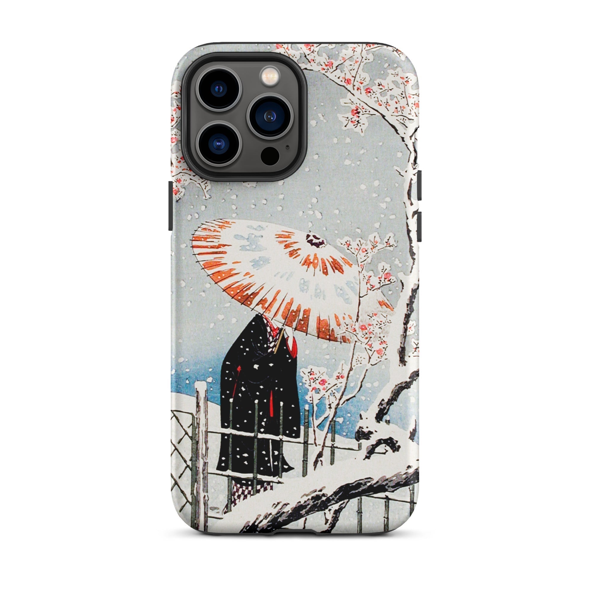 Plum Tree in Snow Hiroaki Takahashi Shin Hanga Iphone Case, 13 Pro Max / Matte, Artistic Phone Case