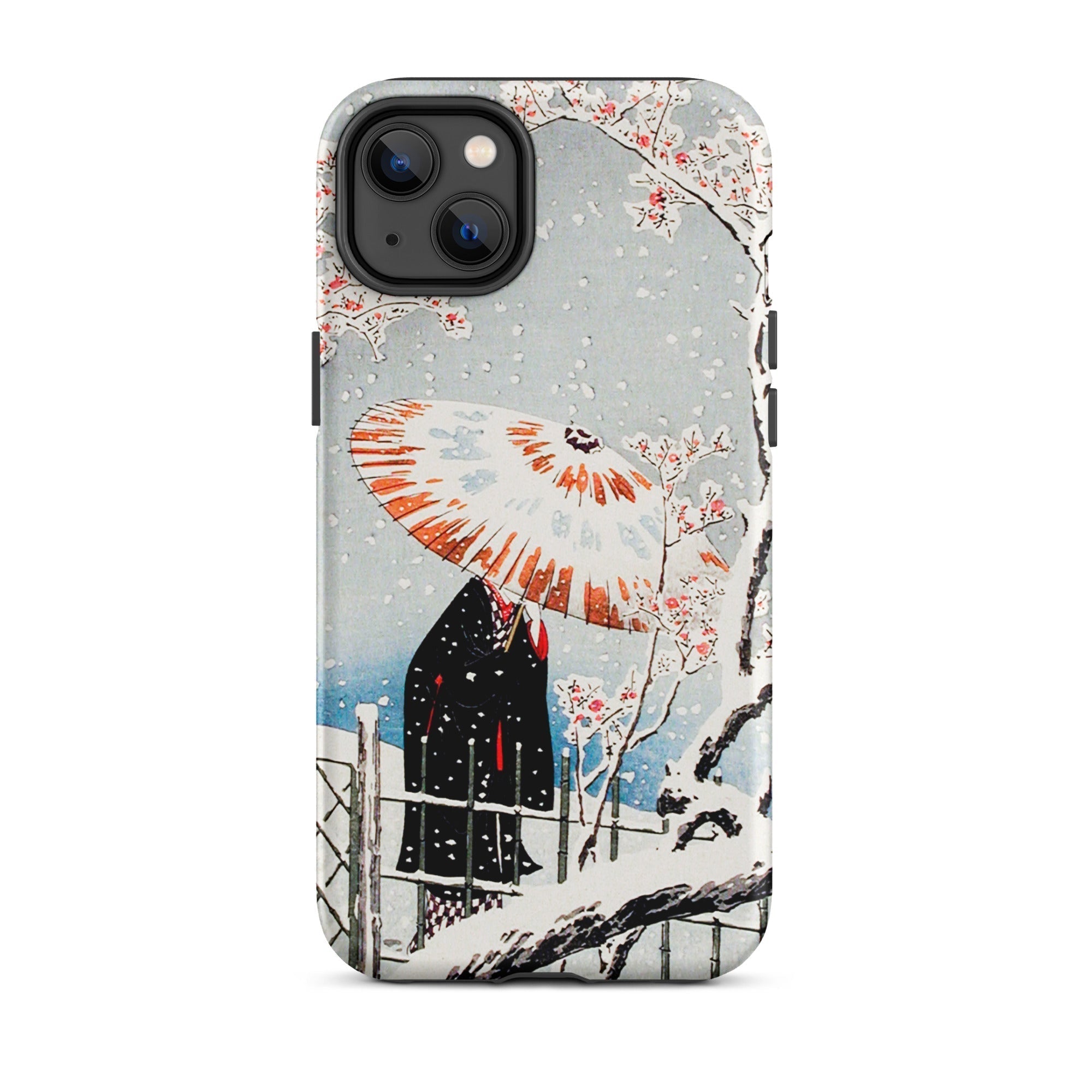 Plum Tree in Snow Hiroaki Takahashi Shin Hanga Iphone Case, 14 Plus / Matte, Phone Case Snowy Japanese Art Print