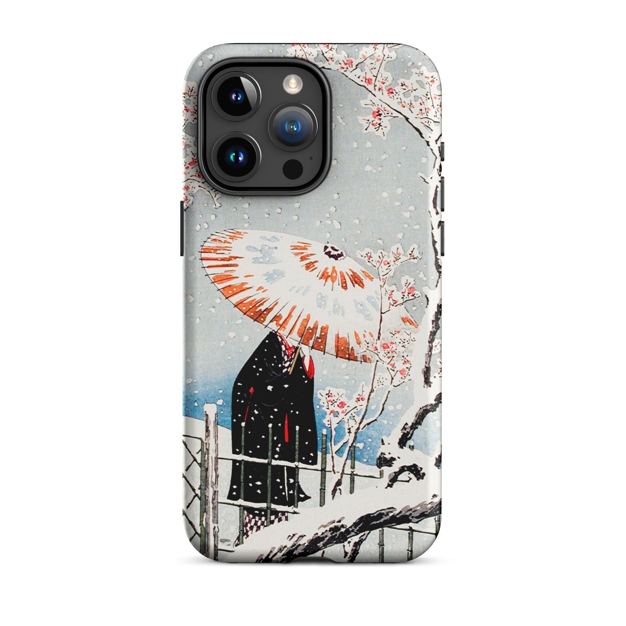 Plum Tree in Snow Hiroaki Takahashi Shin Hanga Iphone Case, 15 Pro Max / Matte, Artistic Phone Case