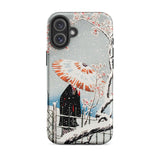 Plum Tree in Snow - Hiroaki Takahashi Shin-hanga Iphone Case, 16 Plus / Matte, Phone Case Japanese Art