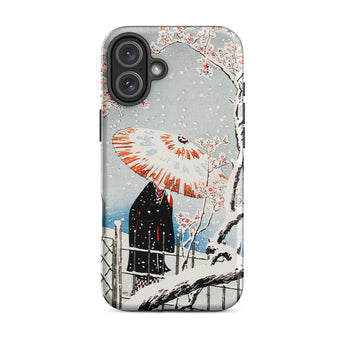 Plum Tree in Snow - Hiroaki Takahashi Shin-hanga Iphone Case, 16 Plus / Matte, Phone Case Japanese Art