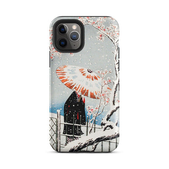 Plum Tree in Snow - Hiroaki Takahashi Shin-hanga Phone Case Iphone 11 Pro / Matte Iphone Case Japanese Art Serene Winter Wonderland,