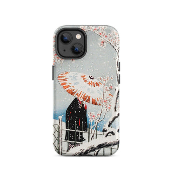 Plum Tree in Snow - Hiroaki Takahashi Shin-hanga Phone Case Iphone 14 / Matte Iphone Case Japanese Art Serene Winter Wonderland, Shin-hanga