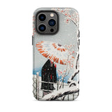 Plum Tree in Snow - Hiroaki Takahashi Shin-hanga Phone Case Iphone 14 Pro Max / Matte Artistic Phone Case Serene Winter Wonderland,