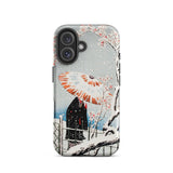 Plum Tree in Snow - Hiroaki Takahashi Shin-hanga Phone Case Iphone 16 / Matte Artistic Phone Case Serene Winter Wonderland, Shin-hanga