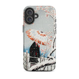 Plum Tree in Snow - Hiroaki Takahashi Shin-hanga Phone Case Iphone 16 Plus / Matte Phone Case Japanese Art Serene Winter Wonderland,