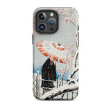 Plum Tree in Snow - Hiroaki Takahashi Shin-hanga Phone Case Iphone 16 Pro Max / Matte Iphone Case Japanese Art Serene Winter Wonderland,