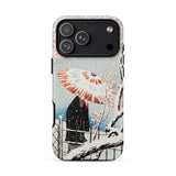 Plum Tree in Snow - Hiroaki Takahashi Shin-hanga Phone Case Iphone 17 Pro Max / Matte Black Umbrella Phone Case Cherry Blossom Design