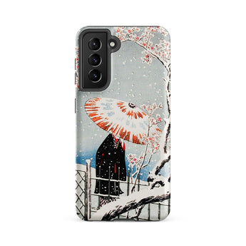 Plum Tree in Snow - Hiroaki Takahashi Shin-hanga Phone Case Samsung Galaxy S21 Fe / Matte Phone Case Traditional Japanese Artwork Figure