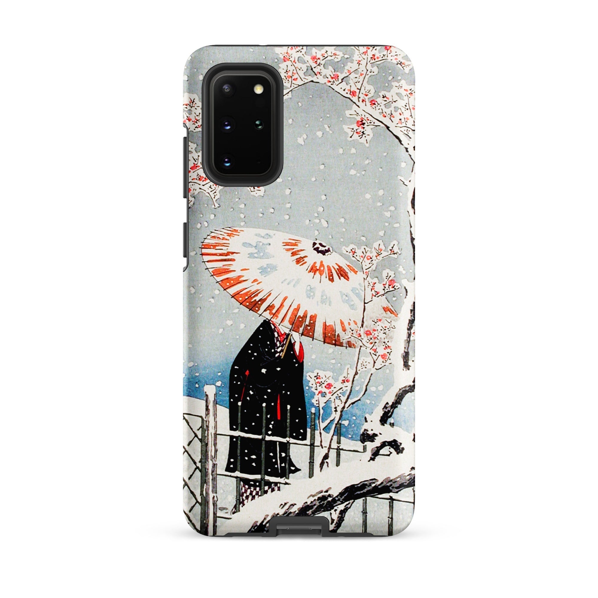 Plum Tree in Snow Hiroaki Takahashi Shin Hanga Samsung Case, Galaxy S20 Plus / Matte, Smartphone Case Traditional Japanese Style