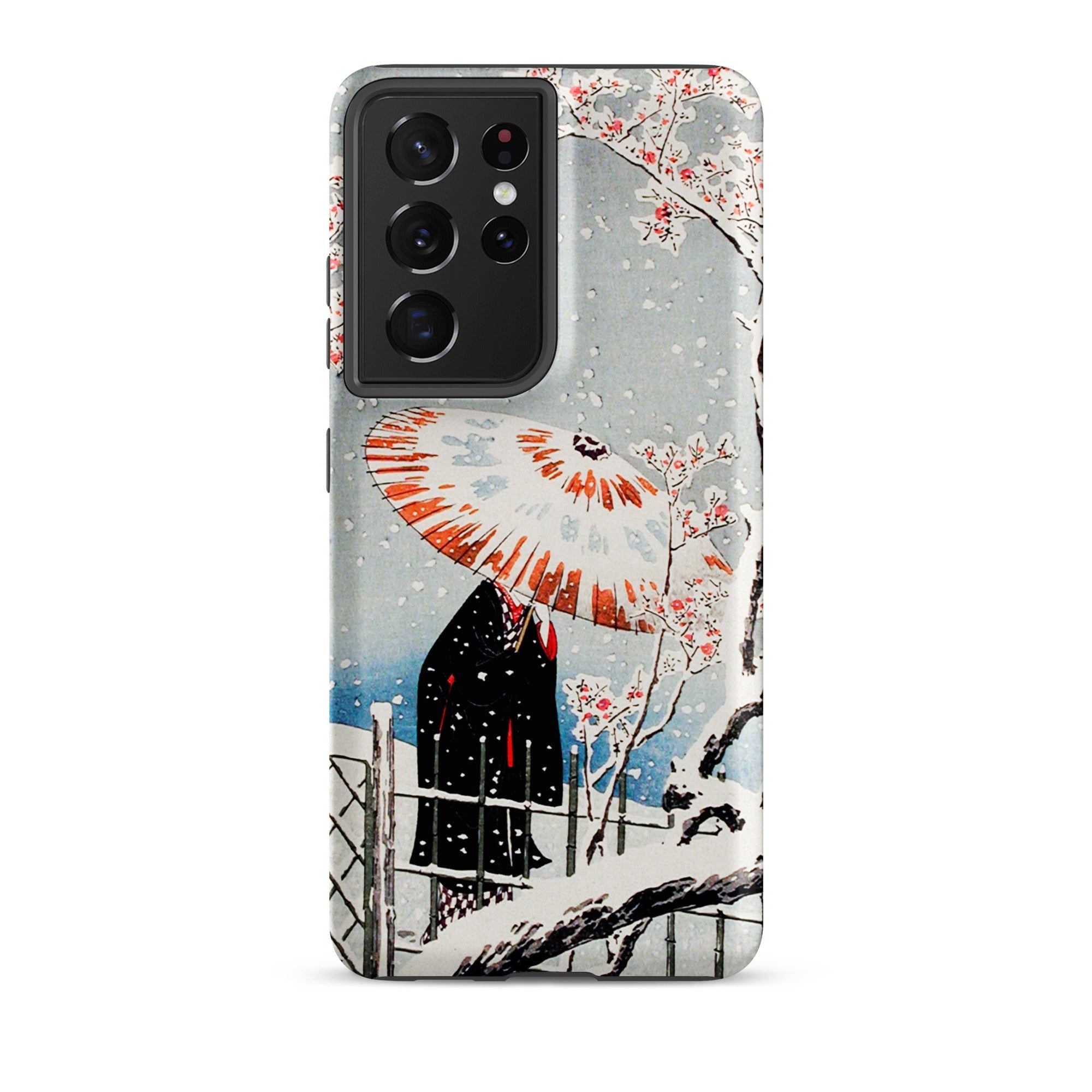 Plum Tree in Snow Hiroaki Takahashi Shin Hanga Samsung Case, Galaxy S21 Ultra / Matte, Smartphone Case Traditional Japanese Art Print