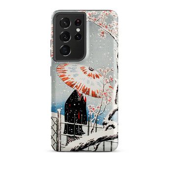 Plum Tree in Snow - Hiroaki Takahashi Shin-hanga Samsung Case, Galaxy S21 Ultra / Matte, Smartphone Case Traditional Japanese Art Print