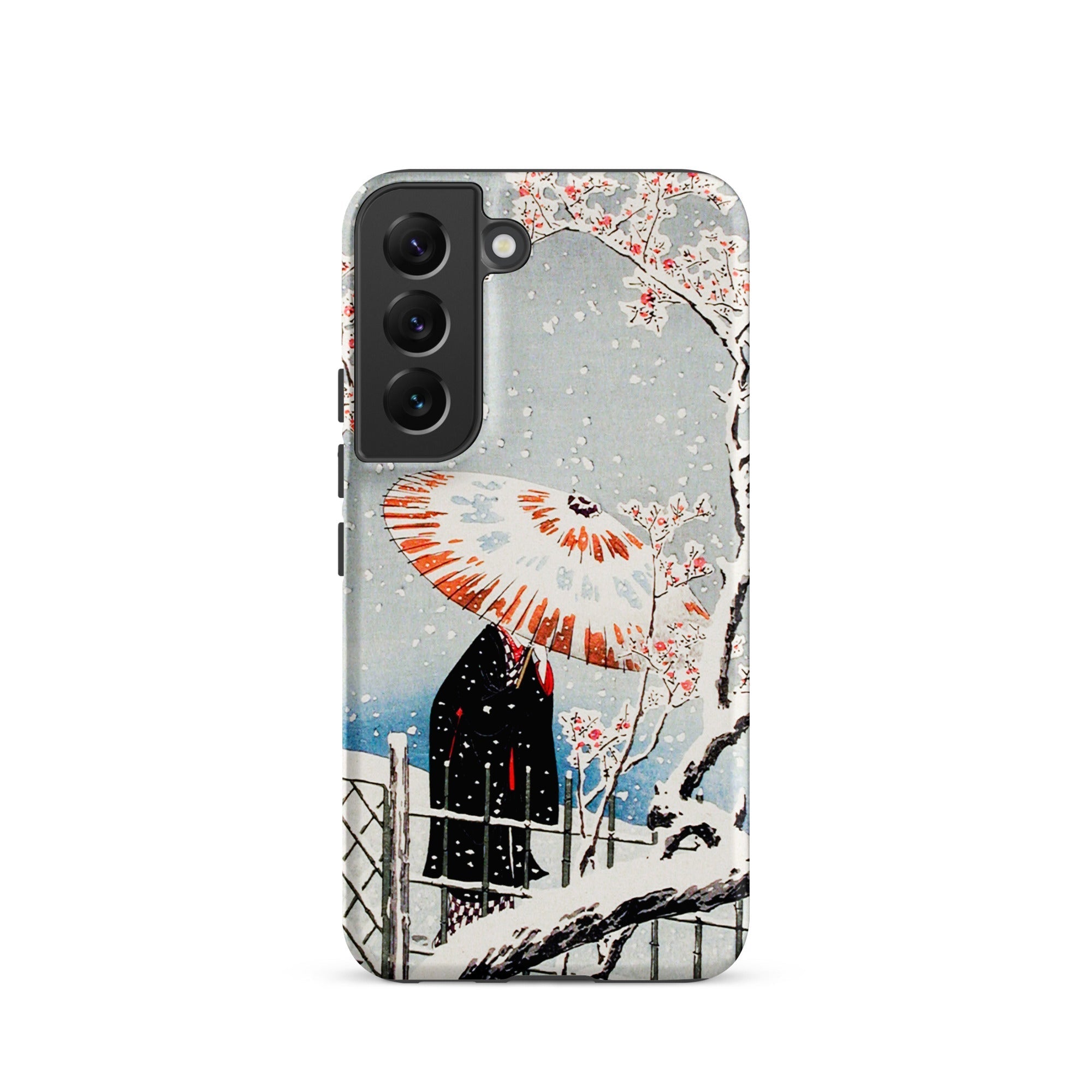 Plum Tree in Snow Hiroaki Takahashi Shin Hanga Samsung Case, Galaxy S22 / Matte, Smartphone Case Snowy Japanese Landscape Design