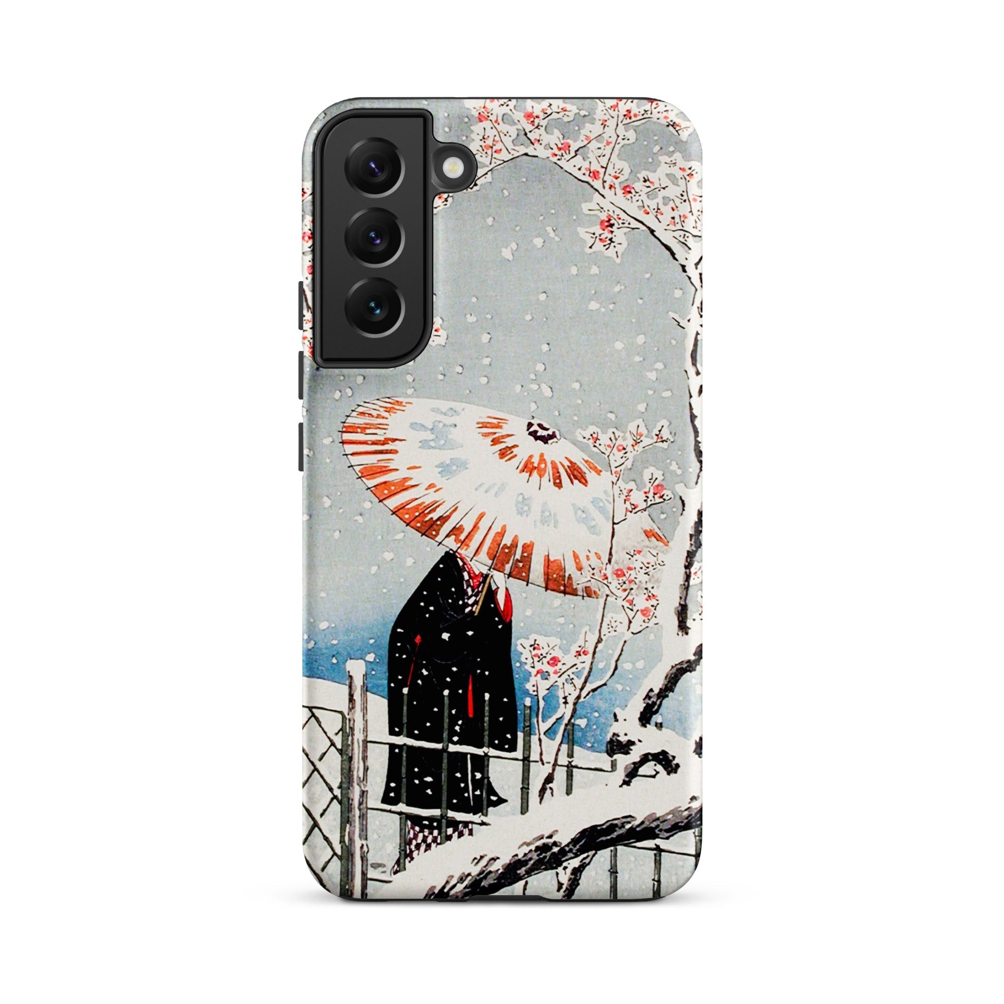 Plum Tree in Snow Hiroaki Takahashi Shin Hanga Samsung Case, Galaxy S22 Plus / Matte, Smartphone Case Snowy Japanese Landscape Design