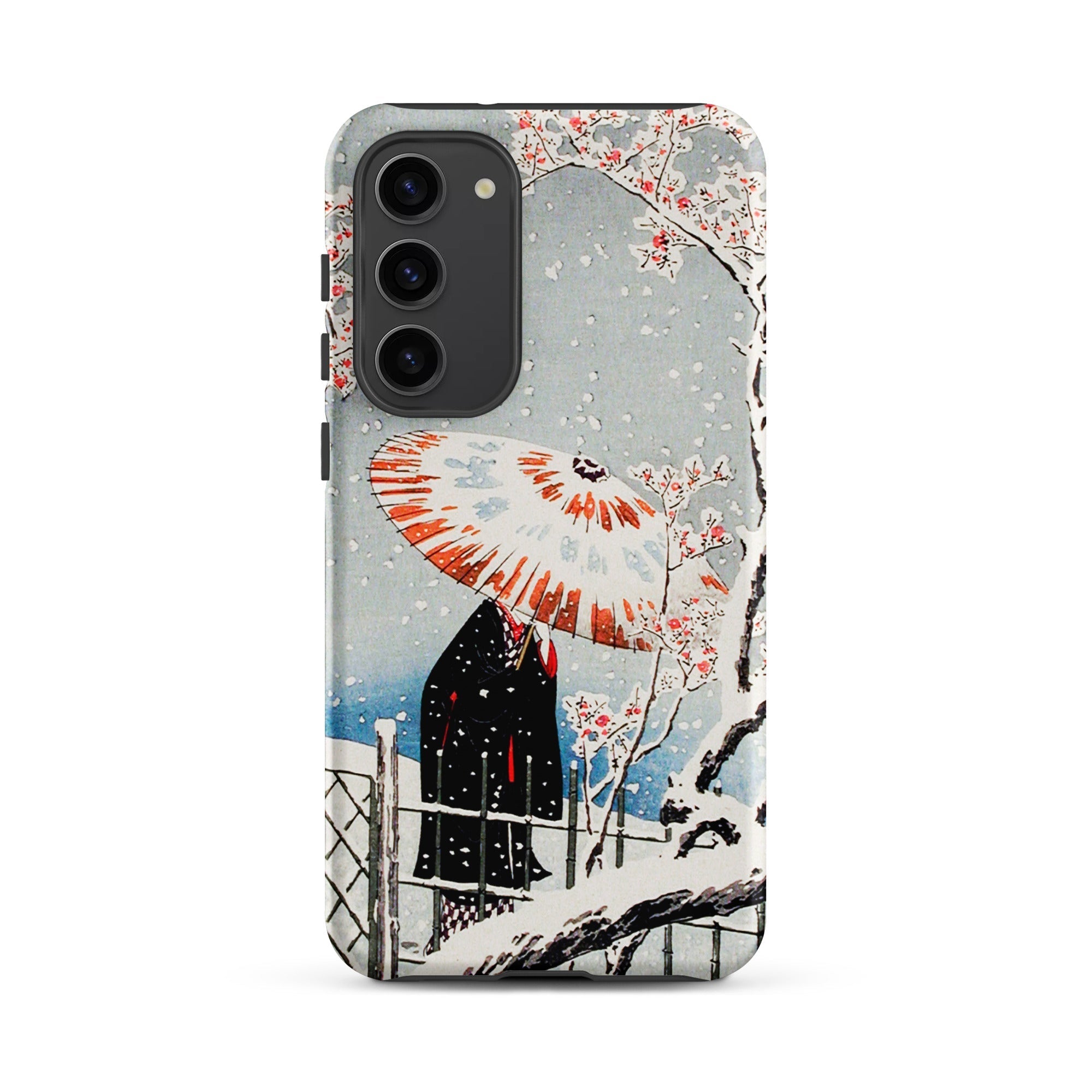 Plum Tree in Snow Hiroaki Takahashi Shin Hanga Samsung Case, Galaxy S23 Plus / Matte, Smartphone Case Traditional Japanese Ukiyo e Print