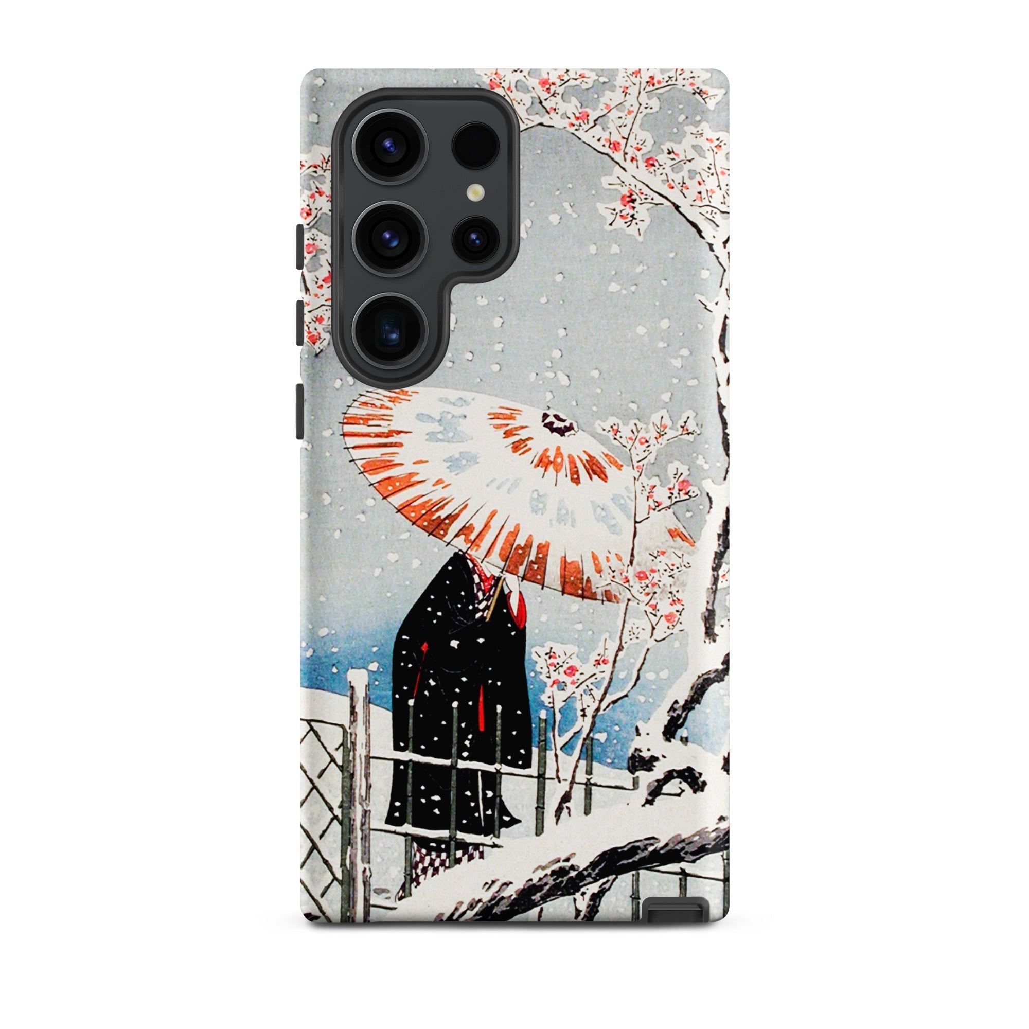 Plum Tree in Snow Hiroaki Takahashi Shin Hanga Samsung Case, Galaxy S23 Ultra / Matte, Smartphone Case Traditional Japanese Style