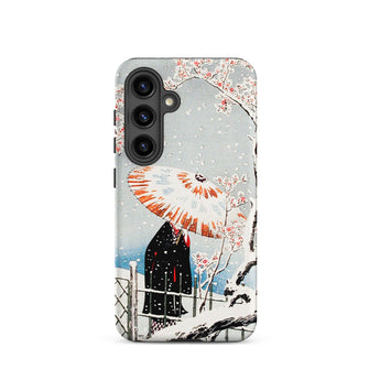 Plum Tree in Snow - Hiroaki Takahashi Shin-hanga Samsung Case, Galaxy S24 / Matte, White Phone Case Japanese-style Winter Scene Person