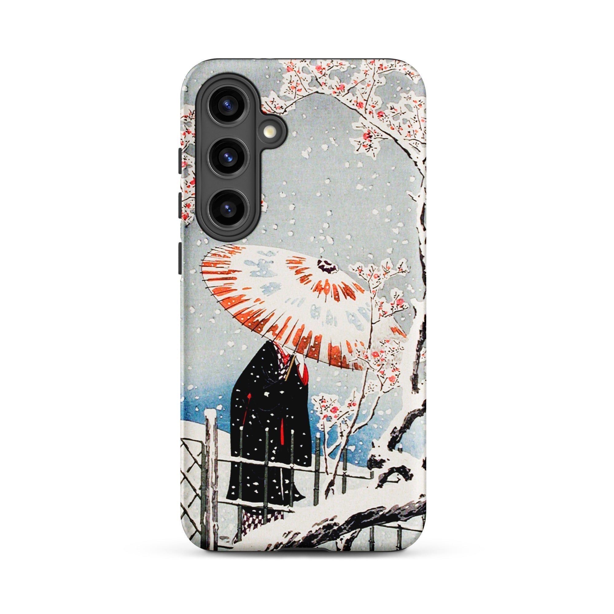 Plum Tree in Snow Hiroaki Takahashi Shin Hanga Samsung Case, Galaxy S24 Plus / Matte, Phone Case Traditional Japanese Style Winter Scene