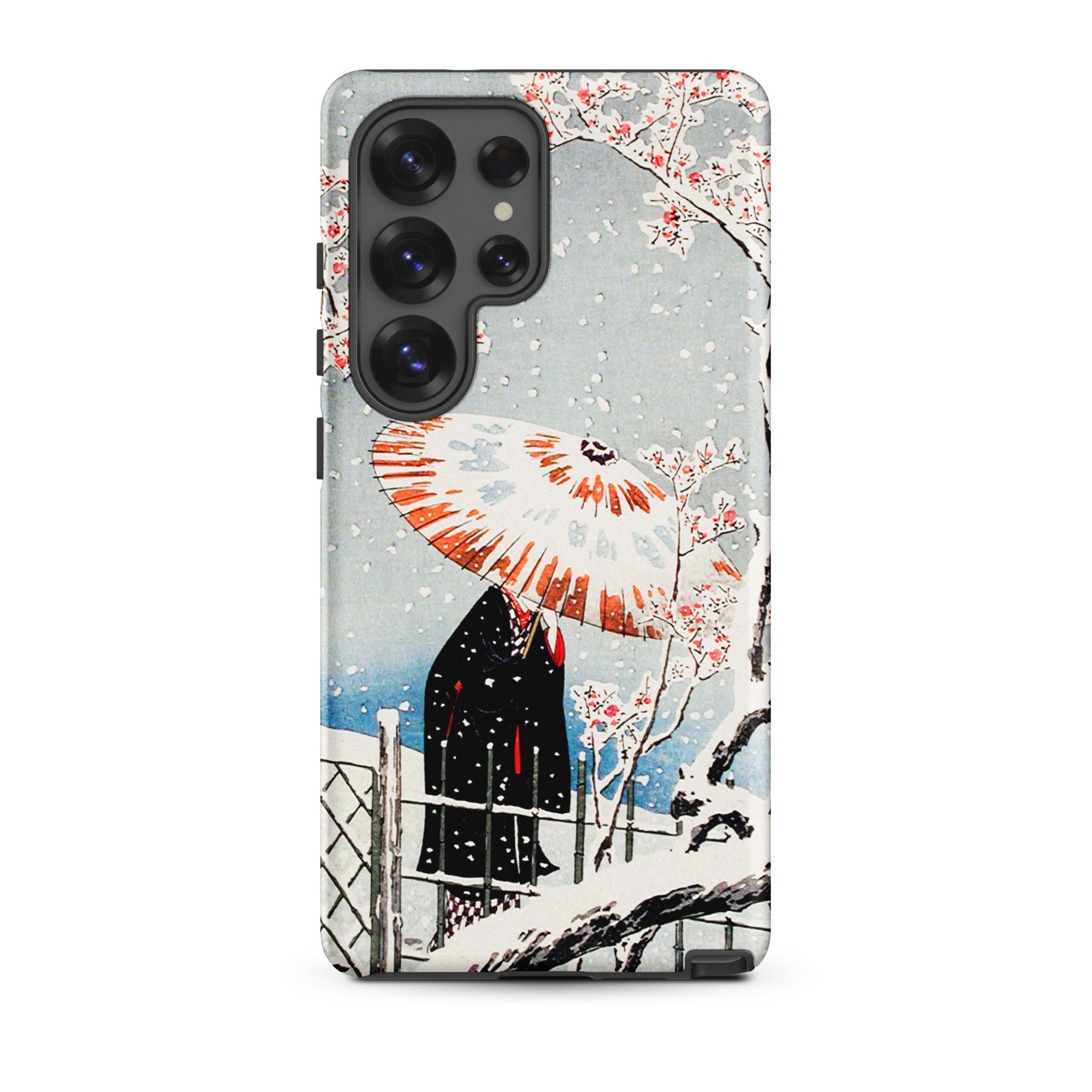 Plum Tree in Snow Hiroaki Takahashi Shin Hanga Samsung Case, Galaxy S25 Ultra / Matte, Phone Case Japanese Ukiyo e Style Print Person