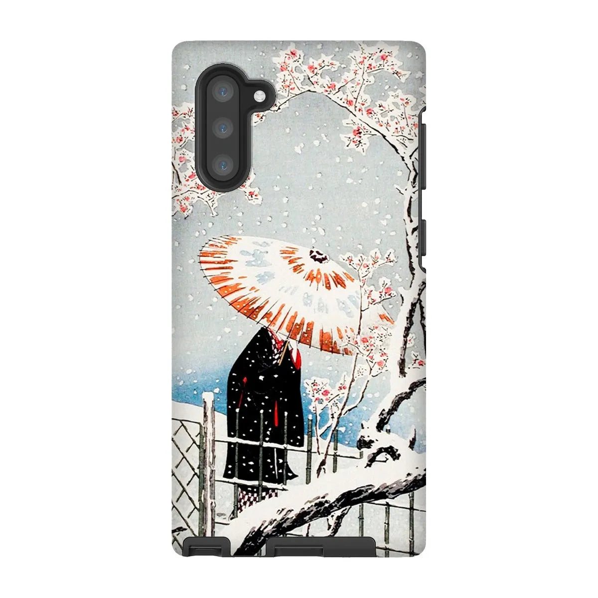 Plum Tree In Snow - Shin-hanga Phone Case - Hiroaki Takahashi - Samsung Galaxy Note 10 / Matte - Mobile Phone Cases