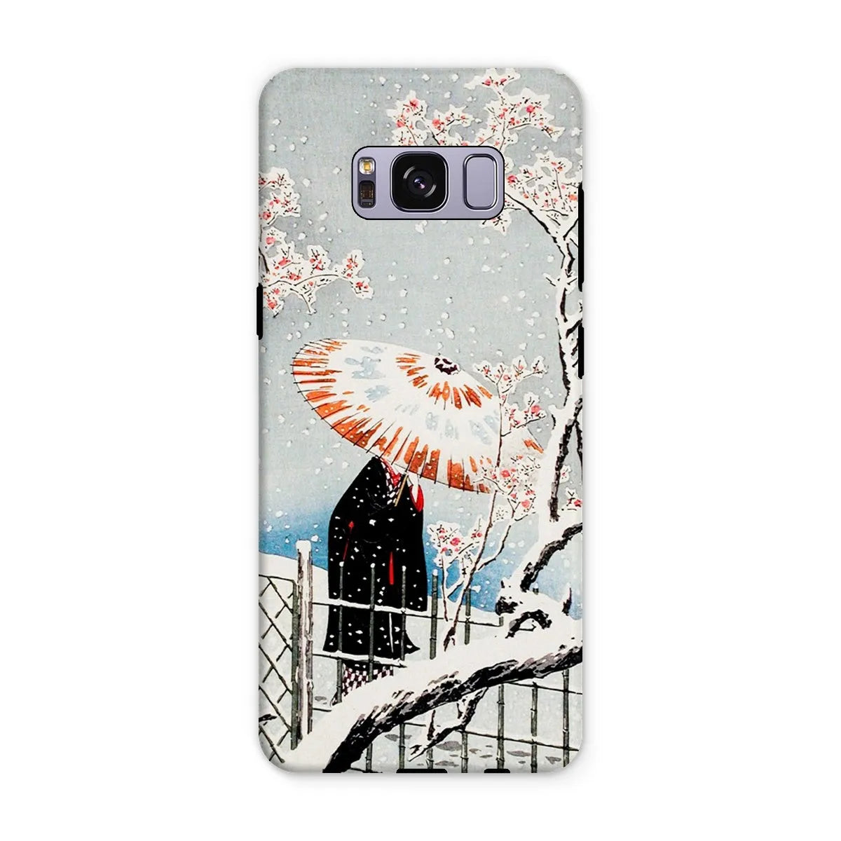 Plum Tree In Snow - Shin-hanga Phone Case - Hiroaki Takahashi - Samsung Galaxy S8 Plus / Matte - Mobile Phone Cases