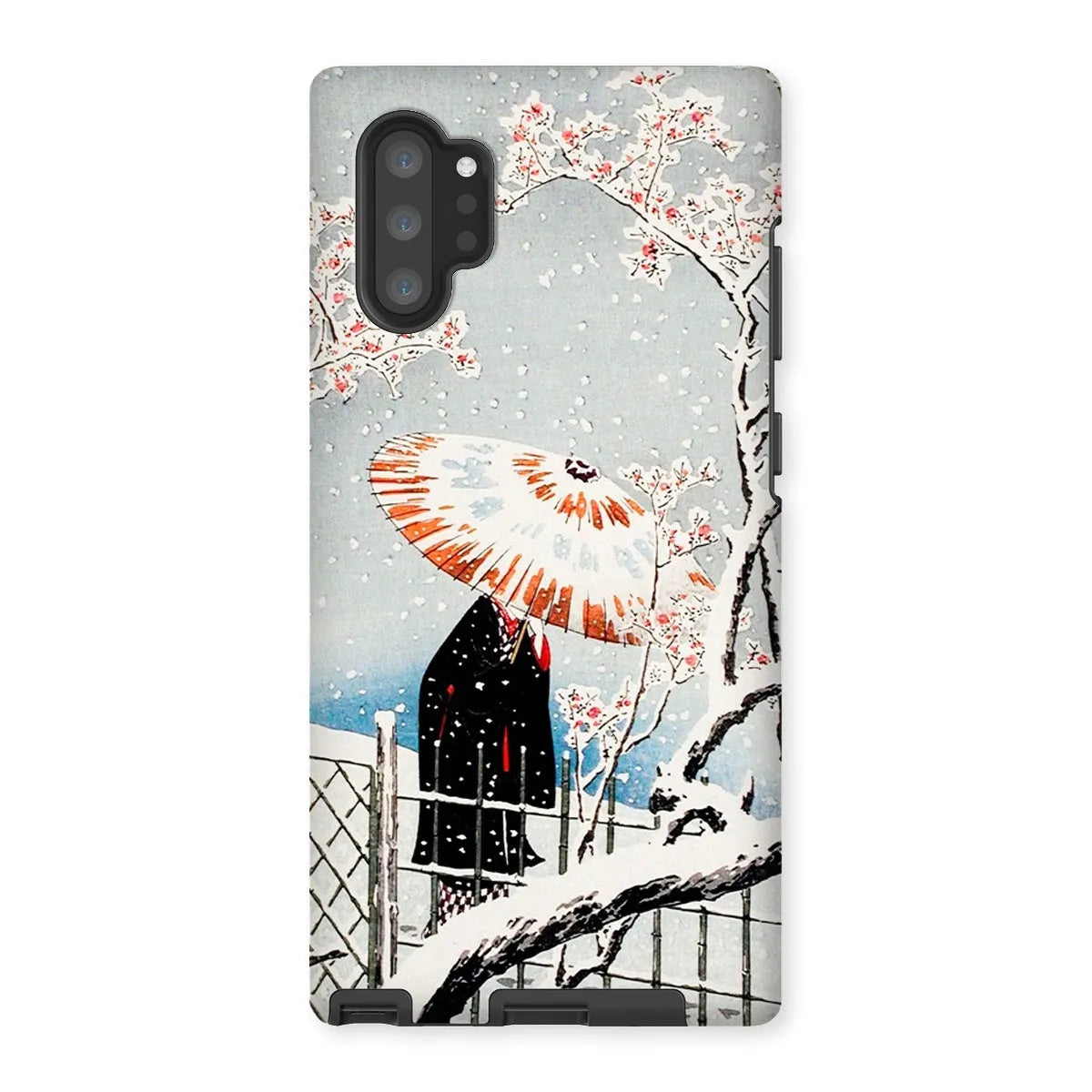 Plum Tree In Snow - Shin-hanga Phone Case - Hiroaki Takahashi - Samsung Galaxy Note 10p / Matte - Mobile Phone Cases