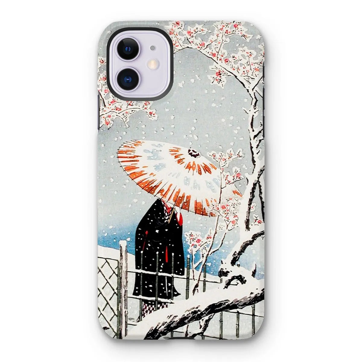 Plum Tree In Snow - Shin-hanga Phone Case - Hiroaki Takahashi - Iphone 11 / Matte - Mobile Phone Cases - Aesthetic Art