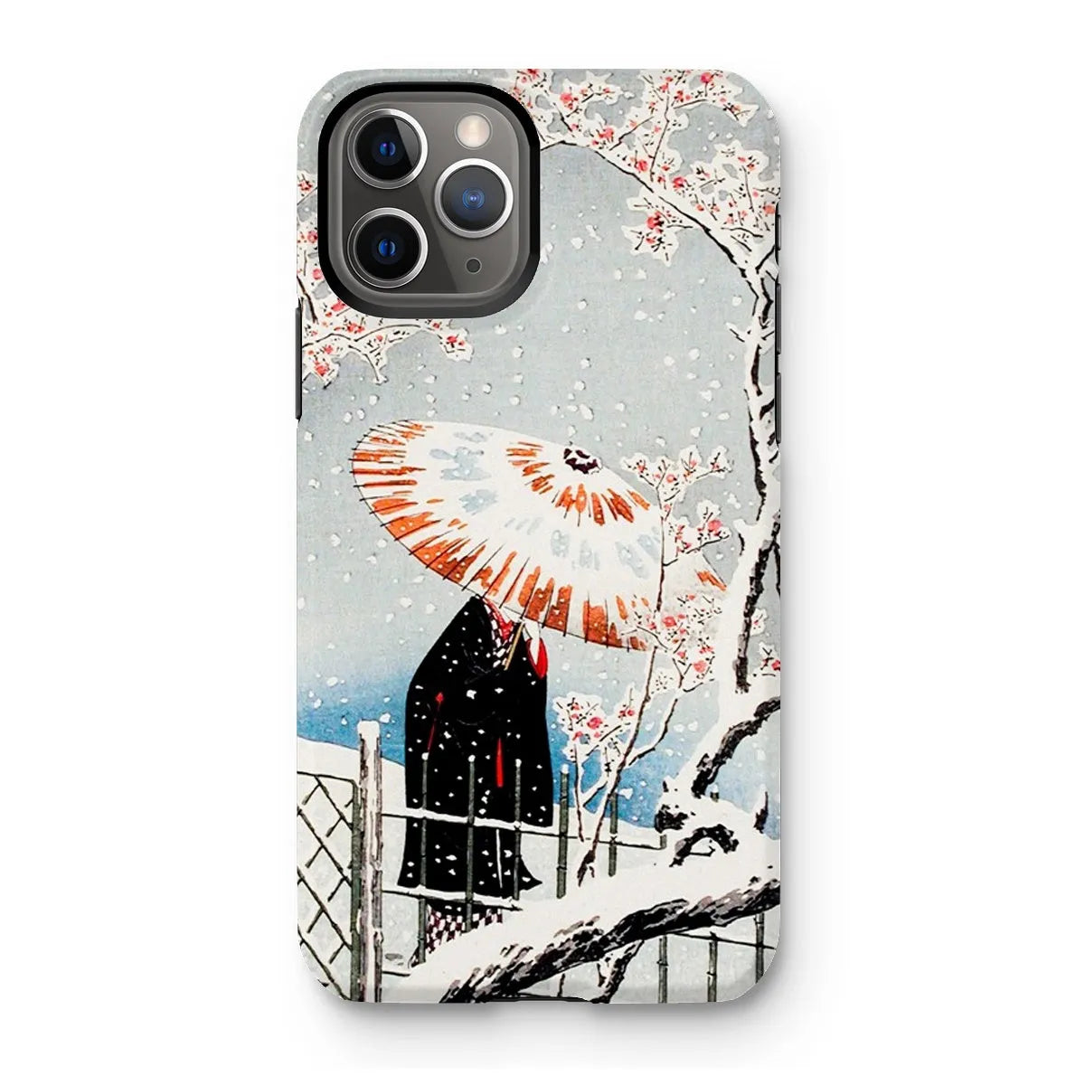 Plum Tree In Snow - Shin-hanga Phone Case - Hiroaki Takahashi - Iphone 11 Pro / Matte - Mobile Phone Cases - Aesthetic