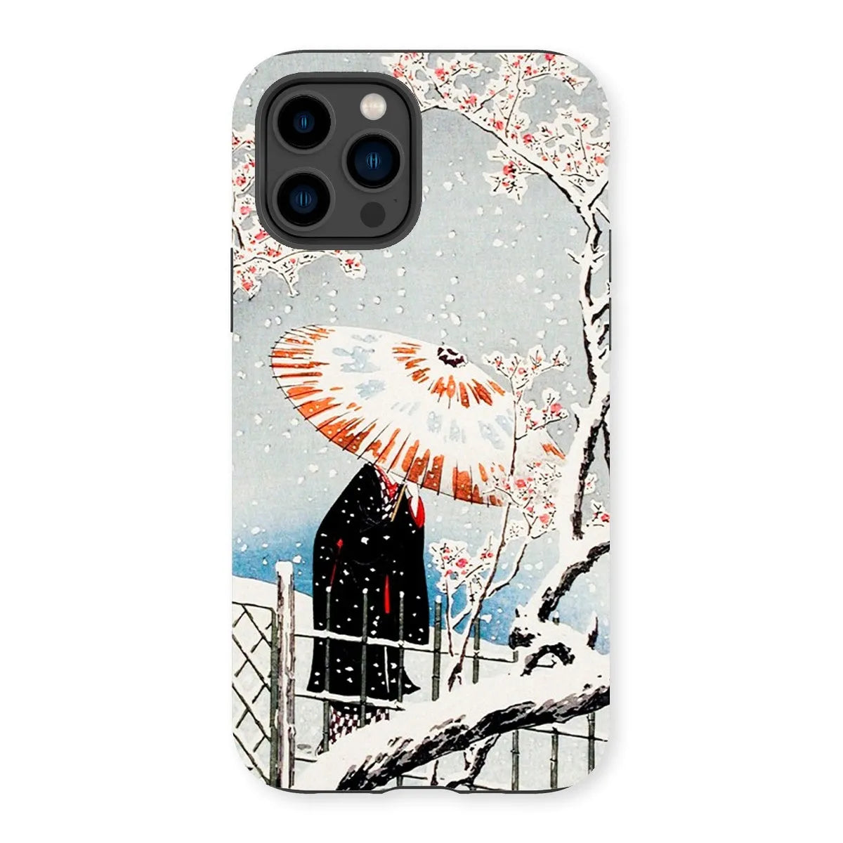 Plum Tree In Snow - Shin-hanga Phone Case - Hiroaki Takahashi - Iphone 14 Pro / Matte - Mobile Phone Cases - Aesthetic