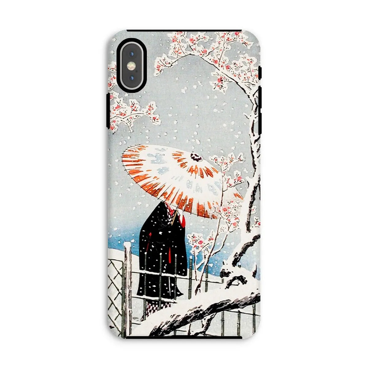 Plum Tree In Snow - Shin-hanga Phone Case - Hiroaki Takahashi - Iphone Xs Max / Matte - Mobile Phone Cases - Aesthetic