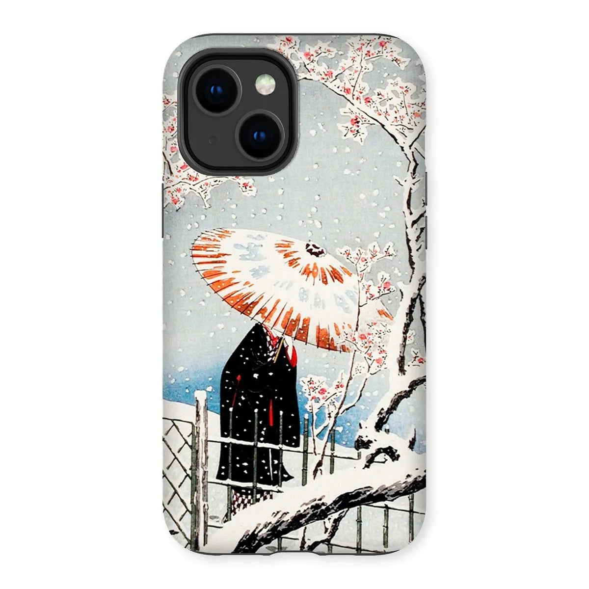 Plum Tree In Snow - Shin-hanga Phone Case - Hiroaki Takahashi - Iphone 14 Plus / Matte - Mobile Phone Cases - Aesthetic