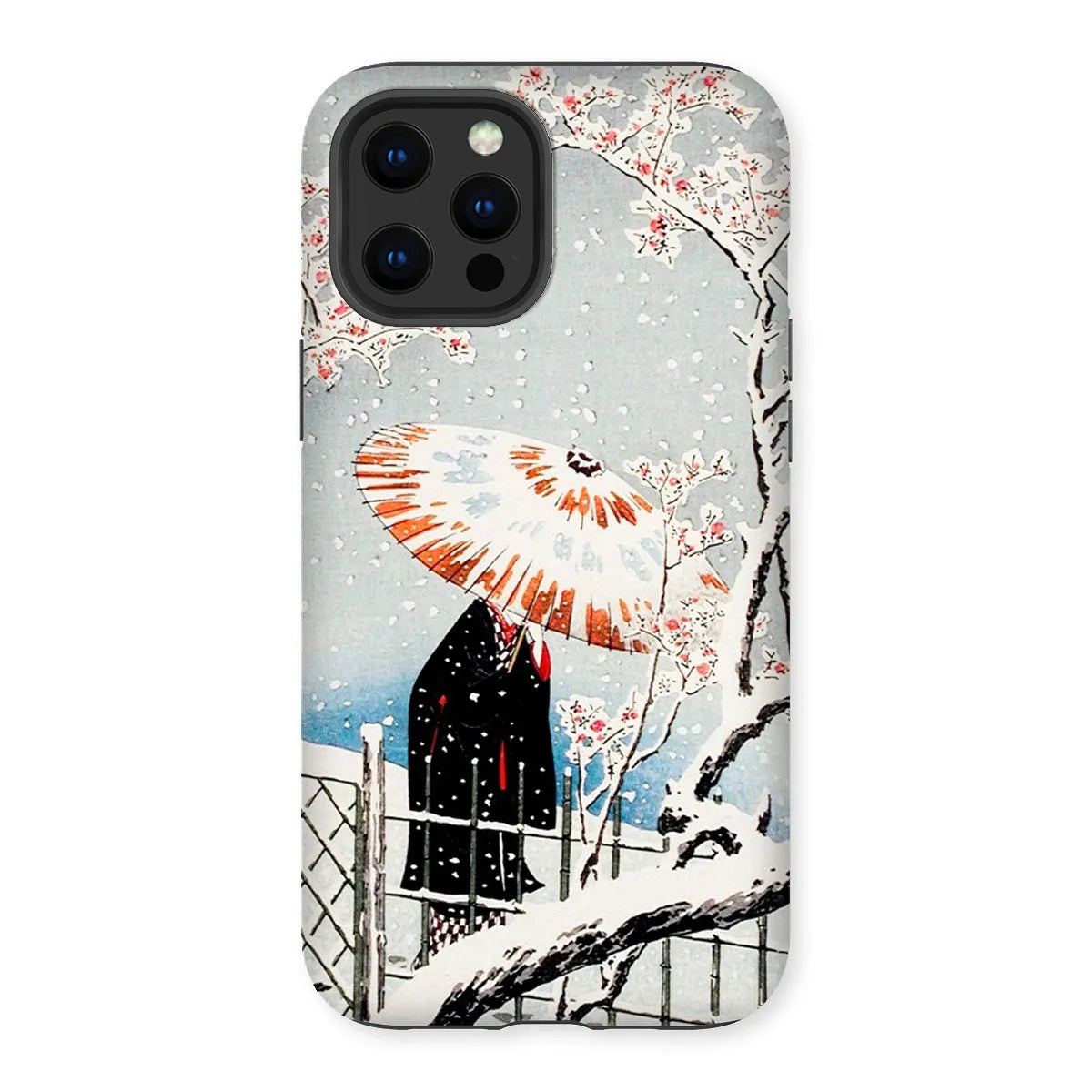 Plum Tree In Snow - Shin-hanga Phone Case - Hiroaki Takahashi - Iphone 12 Pro Max / Matte - Mobile Phone Cases