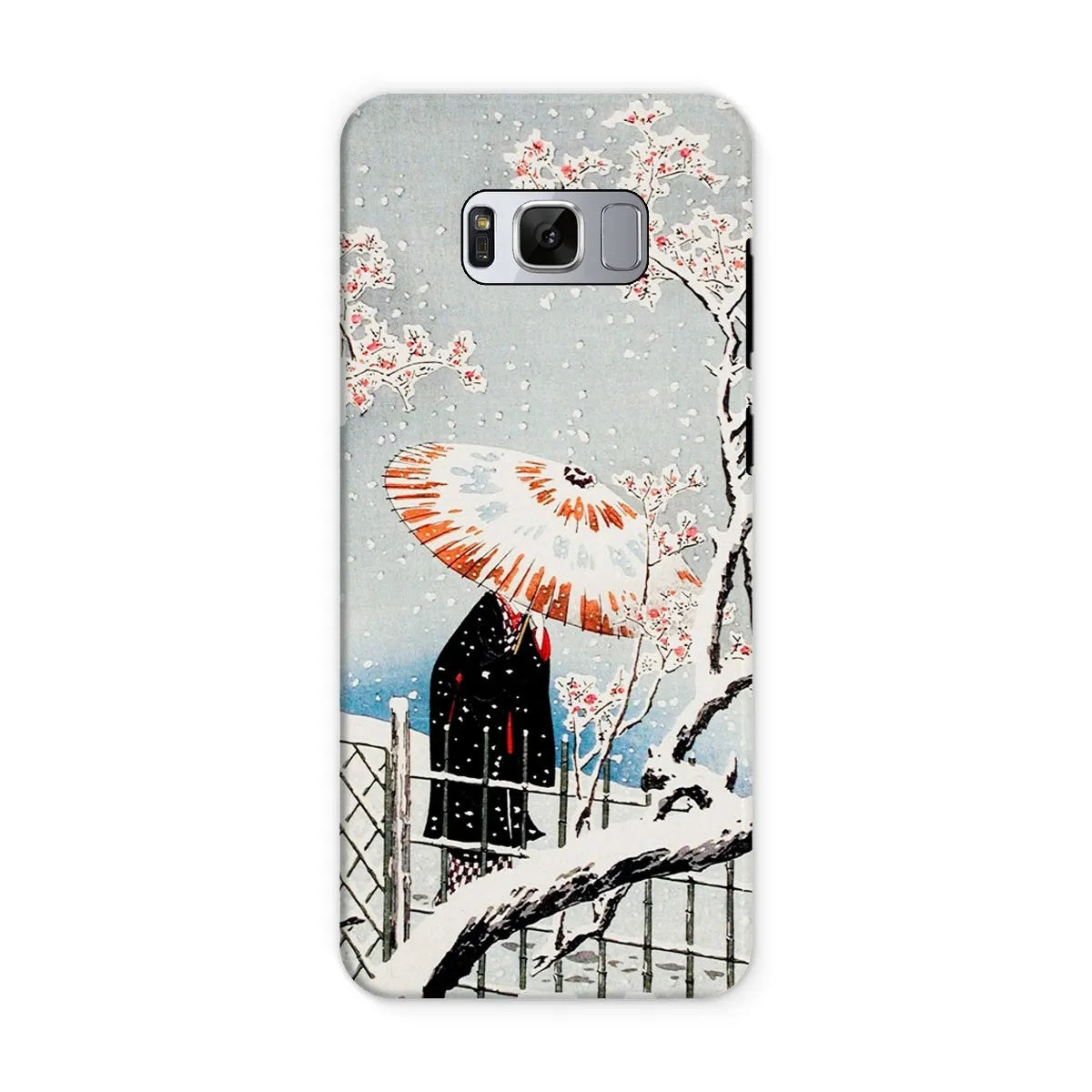 Plum Tree In Snow - Shin-hanga Phone Case - Hiroaki Takahashi - Samsung Galaxy S8 / Matte - Mobile Phone Cases